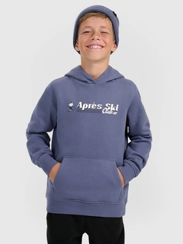 Bluza dresowa nierozpinana z kapturem chłopięca 4F 4FJRAW25TSWSM2416-32S