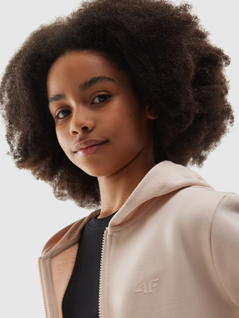 Bluza dresowa rozpinana z kapturem dziewczęca 4F Junior