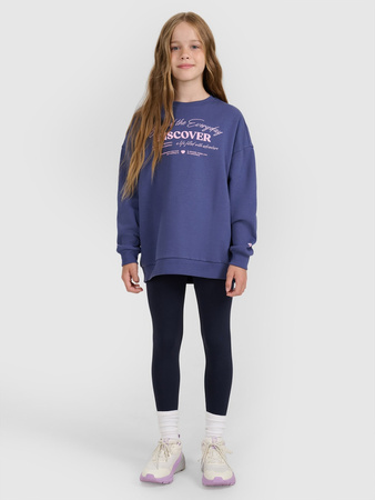 Bluza dresowa oversize nierozpinana bez kaptura dziewczęca 4F 4FJRAW25TSWSF2428-33S