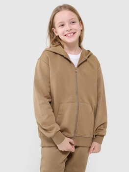 Bluza dresowa rozpinana z kapturem dziewczęca 4F Junior 4FJRAW24TSWSF1830-83S
