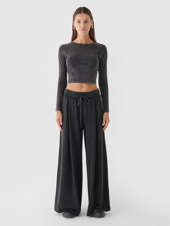 Longsleeve cropped gładki damski 4F 4FRAW24TLONF503-20S