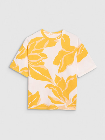 T-shirt oversize z nadrukiem damski 4F 4FRSS25TTSHF2692-90A