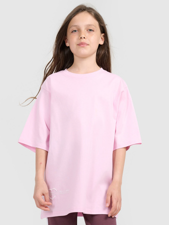 T-shirt oversize z nadrukiem dziewczęcy 4F 4FJRAW25TTSHF3187-56S