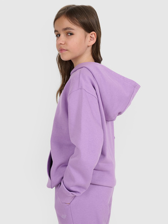 Bluza dresowa nierozpinana z kapturem dziewczęca 4F 4FJRAW25TSWSF2467-51S