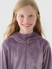 Bluza dresowa z weluru rozpinana z kapturem dziewczęca 4F Junior 4FJWAW24TSWSF1217-51S