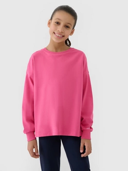 Longsleeve oversize gładki dziewczęcy 4F 4FJWSS25TLONF377-54S