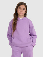 Bluza dresowa nierozpinana z kapturem dziewczęca 4F 4FJRAW25TSWSF2467-51S