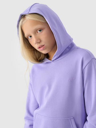 Bluza dresowa nierozpinana z kapturem dziewczęca 4F Junior 4FJWMM00TSWSF1316-32S