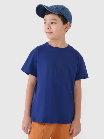 T-shirt chłopięcy oversize z nadrukiem 4F 4FJWSS25TTSHM2325-36S