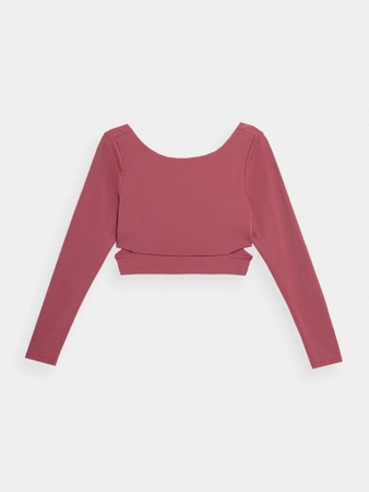 Longsleeve crop-top slim z wycięciami damski 4F