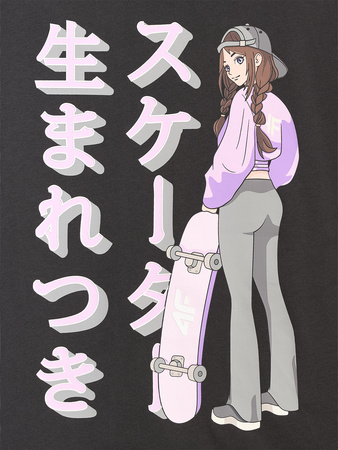 T-shirt oversize z nadrukiem dziewczęcy 4F 4FJRAW25TTSHF2936-20S