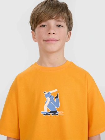 Chłopięcy t-shirt z nadrukiem 4F 4FJRSS25TTSHM2641-70S