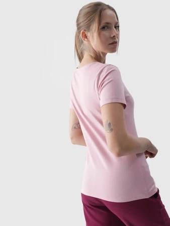 T-shirt slim gładki damski 4F