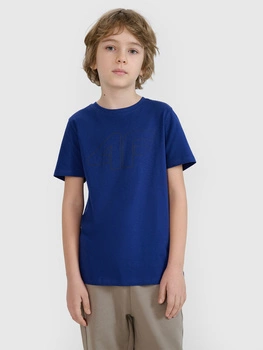T-shirt z nadrukiem chłopięcy 4F 4FJWSS25TTSHM2179-36S
