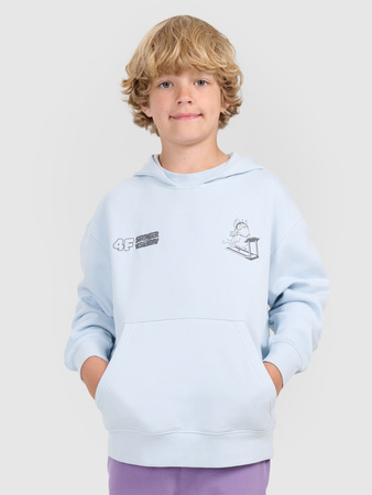 Bluza dresowa nierozpinana z kapturem chłopięca 4F 4FJRAW25TSWSM2447-34S