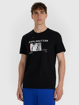 T-shirt regular z nadrukiem męsk 4F 4FWAW25TTSHM3130-20S