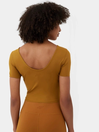 T-shirt crop top do jogi szybkoschnący damski 4F