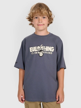 T-shirt oversize z nadrukiem chłopięcy 4F 4FJRAW25TTSHM3209-22S