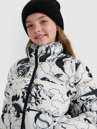 Kurtka puchowa z wypełnieniem syntetycznym dziewczęca 4F 4FJRAW25TDJAF0748-11A