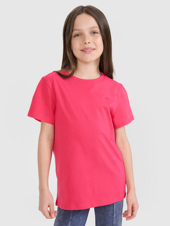 T-shirt regular gładki dziewczęcy 4F 4FJWSS25TTSHF2177-55S