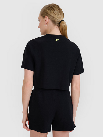 Damski t-shirt crop top 4F 4FWSS25TTSHF1977-20S