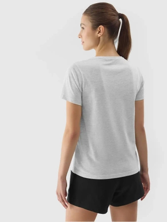 T-shirt damski gładki w regularnym kroju 4F