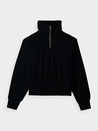 Bluza dresowa z weluru nierozpinana bez kaptura damska 4F 4FRAW24TSWSF2054-20S