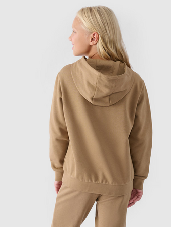Bluza dresowa nierozpinana z kapturem dziewczęca 4F Junior 4FJWMM00TSWSF1316-83S