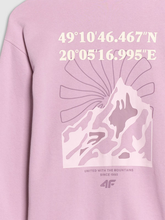 Bluza dresowa rozpinana z kapturem dziewczęca 4F 4FJWSS25TSWSF1482-52S