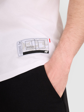 T-shirt regular z nadrukiem siatkarskim męski 4F 4FRAW25TTSHM3319-10S