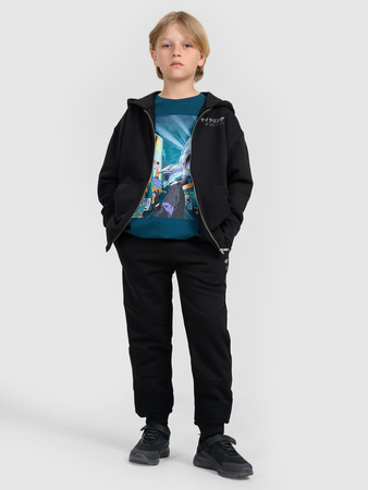 Bluza dresowa rozpinana z kapturem chłopięca 4F 4FJRAW25TSWSM2346-20S