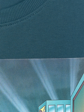 T-shirt oversize z nadrukiem chłopięcy 4F 4FJRAW25TTSHM3061-46S