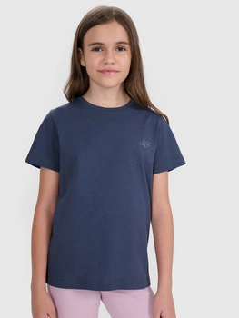 T-shirt regular gładki (ZESTAW 2 szt.) dziecięcy 4F 4FJRAW25TTSHU3157-91S