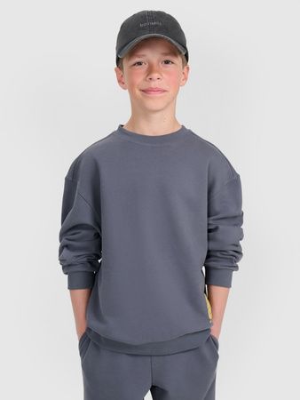 Bluza dresowa oversize nierozpinana bez kaptura chłopięca 4F 4FJRAW25TSWSM2448-22S