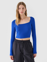 Longsleeve slim gładki damski 4F 4FRSS24TLONF499-36S