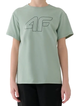T-shirt chłopięcy oversize z nadrukiem 4F 4FJWSS25TTSHM2325-41S