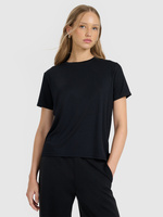 T-shirt z prążkowanej dzianiny z modalem damski 4F 4FRAW25TTSHF3282-21S