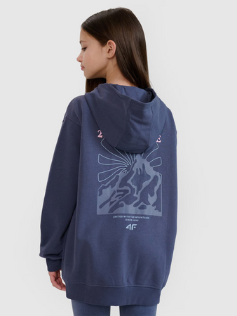Bluza dresowa rozpinana z kapturem dziewczęca 4F 4FJWSS25TSWSF1482-22S