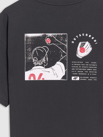 T-shirt oversize z nadrukiem męski 4F 4FRSS25TTSHM2981-20S