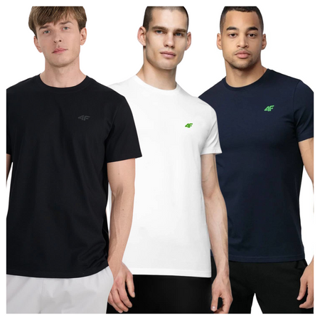 T-shirt męski (ZESTAW KOSZULEK 3 SZT.) 4F 4FWSS25TTSHM3965-94S