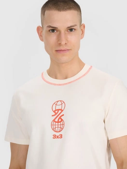 T-shirt regular z nadrukiem męski 4F 4FRSS25TTSHM3092-11S