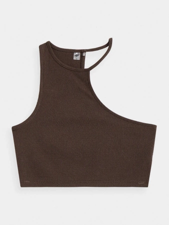Crop top asymetryczny na jedno ramię damski 4F