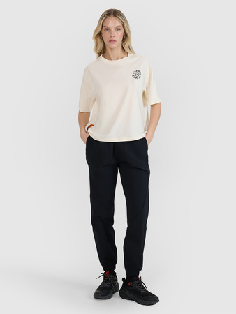 T-shirt oversize z nadrukiem damski 4F 4FWSS25TTSHF1993-11S