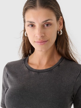 Crop top slim gładki damski 4F 4FRAW24TTSHF2581-20S