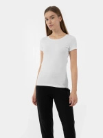 T-shirt regular gładki damski 4F 4FMM00TTSHF731-10S