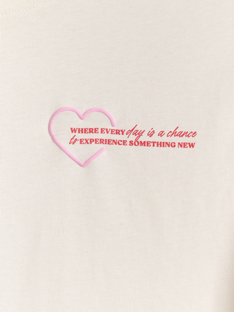 Longsleeve oversize z nadrukiem dziewczęcy 4F 4FJRAW25TLONF589-11S