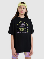 T-shirt oversize z nadrukiem dziewczęcy 4F 4FJWSS25TTSHF1870-20S