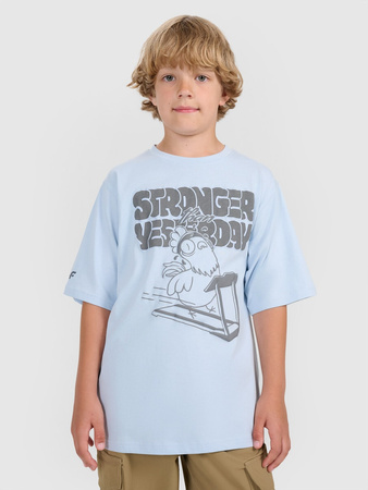 T-shirt oversize z nadrukiem chłopięcy 4F 4FJRAW25TTSHM3206-34S
