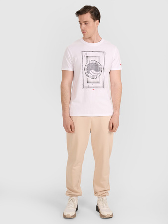 T-shirt regular z nadrukiem siatkarskim męski 4F 4FRAW25TTSHM3236-10S