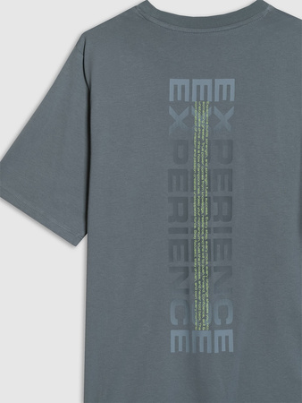 T-shirt oversize z nadrukiem chłopięcy 4F 4FJRAW25TTSHM3166-46S